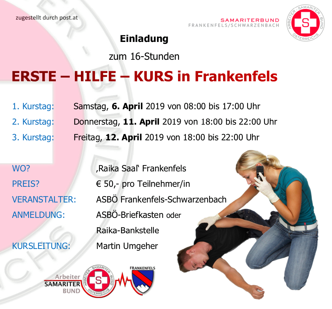 Erste Hilfe Kurs Frankenfels 2019
