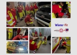 Winter-Fit Gruppenübung Teaser als Collage mit grauem Hintergrund