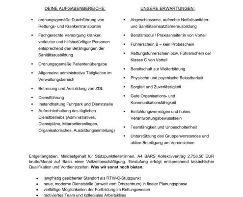 Stelleninserat NFS mit Dienststellenleitung 2026