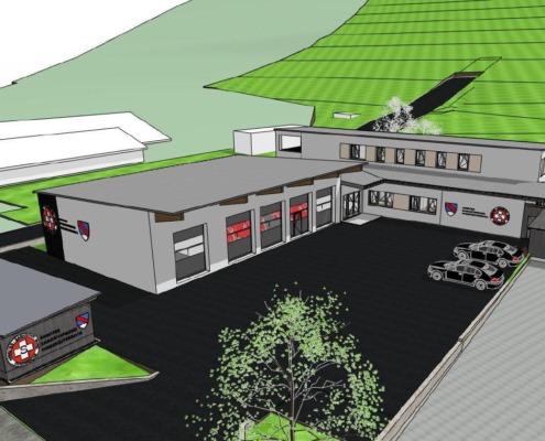 Rendering der neuen ASBÖ-Rettungsstelle in Frankenfels